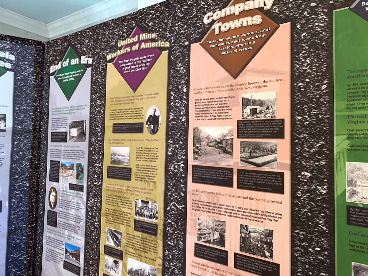 Exhibit in Bramwell Coal Heritage Train Interpretive Center