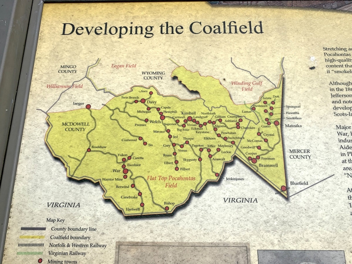 map of west virginia coalfields